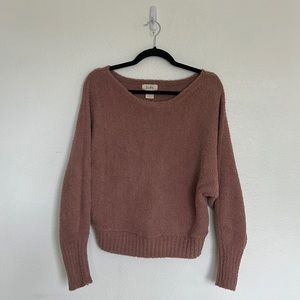 Kaisley pink fuzzy soft sweater wide neck bat sleeves size small